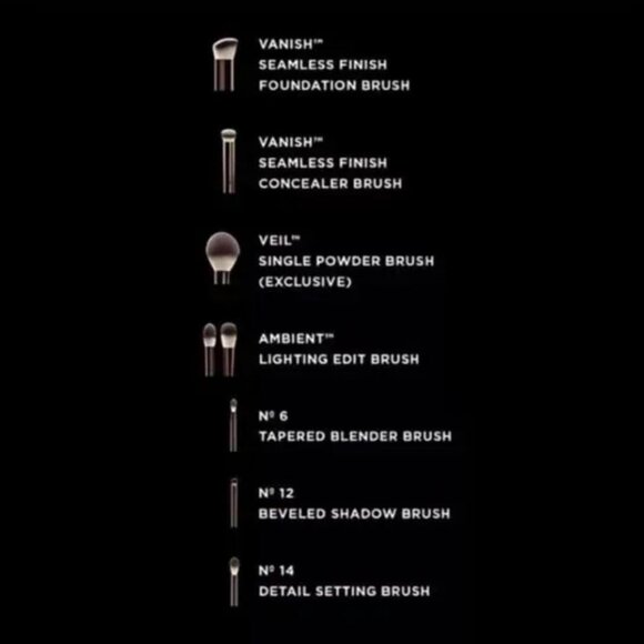 NIB Hourglass Set of 7 Travel Brush Set with Vegan Leather Case - Picture 4 of 6